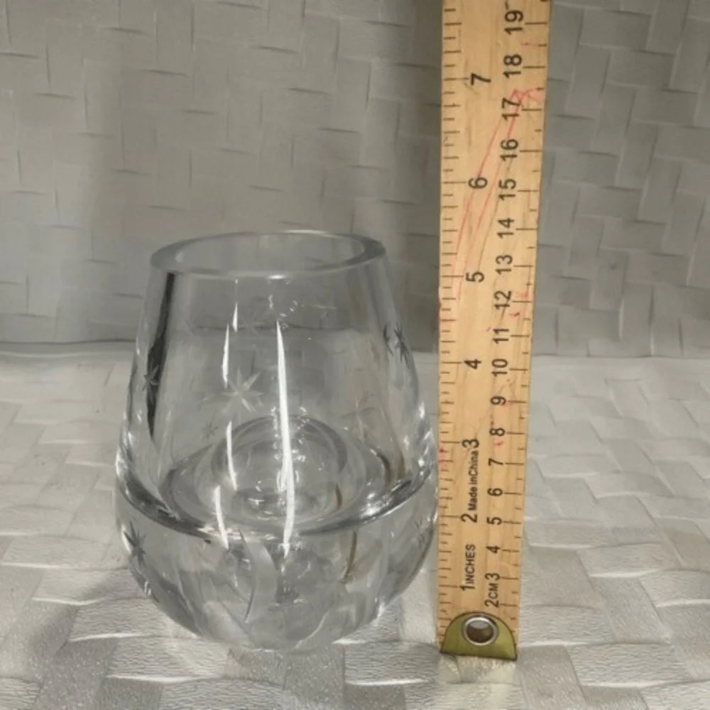Etched MCM‎ Moon & Stars Atomic Art Glass Bubble Vase/Paperweight Poland 5